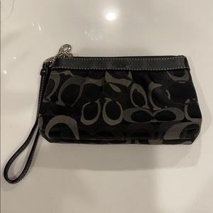 Black and Grey Coach Wristlet